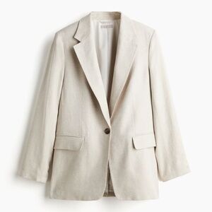 Linen single breasted blazer